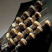 brochettes lingot d'épices banane fourme d'ambert